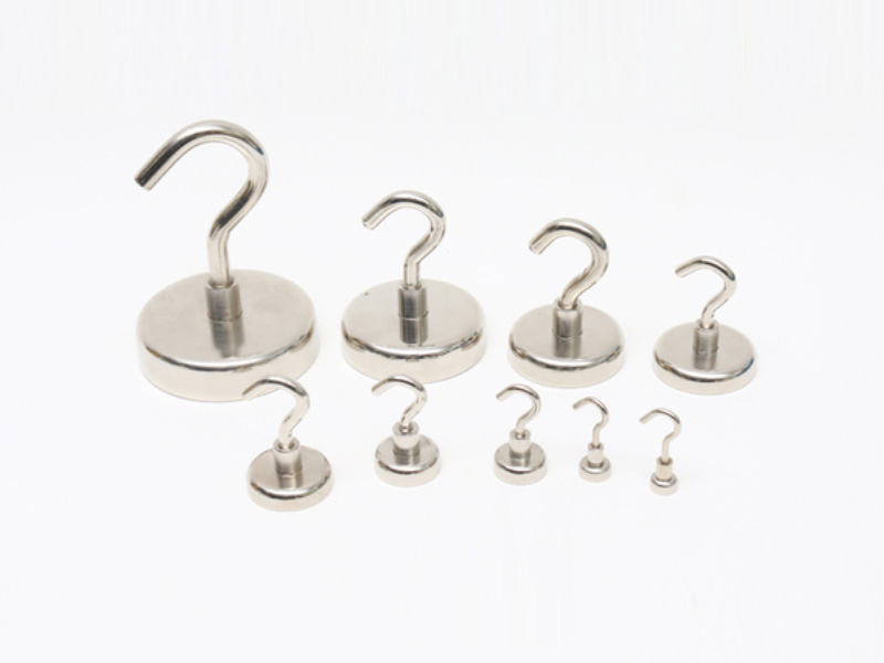 NdFeb Flat Pot Magnets with Eyelet Hook